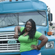 Tanya Fields of the BLK Projek with the bus that will bring healthy food to the South Bronx (theblkprojek.org)